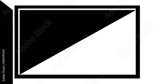 Minimalist Black and White Geometric Design Featuring a Divided Rectangle Frame