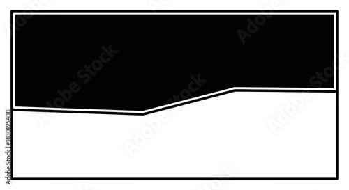 Abstract minimalistic mountain landscape with black sky and white hills vector design