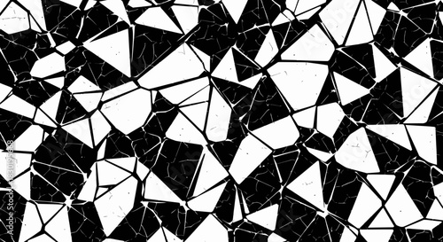 Monochrome geometric abstract background with shattered glass effect ideal for design projects