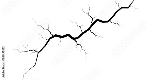 Dramatic crack vector illustration symbolizing breakage or fracture concept design element