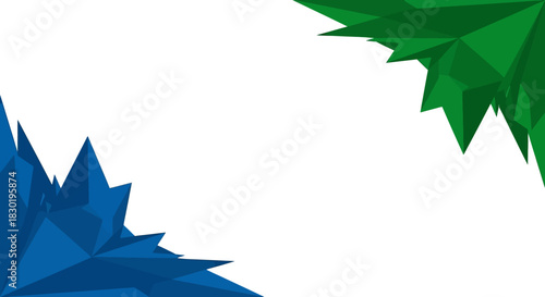 Polygonal abstract background with geometric shapes in blue and green creating modern design with
