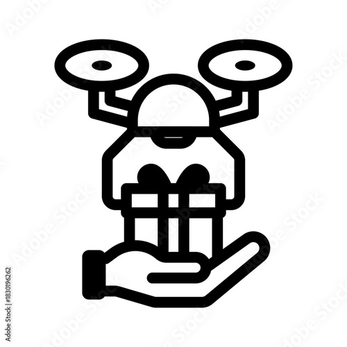 Handoff Delivery Line Icon of Drone Delivery Icon Set
