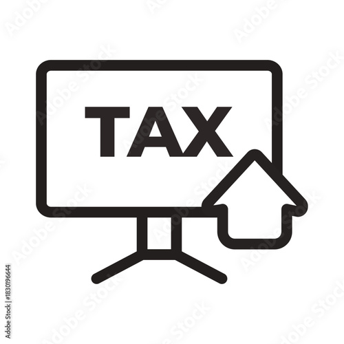 Tax Presentation Line Icon of Corporate Tax Icon Set