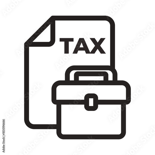 Tax Filing Line Icon of Corporate Tax Icon Set