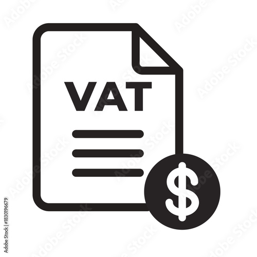 VAT Document Line Icon of Value-Added Tax (VAT) Icon Set