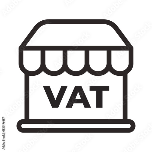 VAT Store Line Icon of Value-Added Tax (VAT) Icon Set
