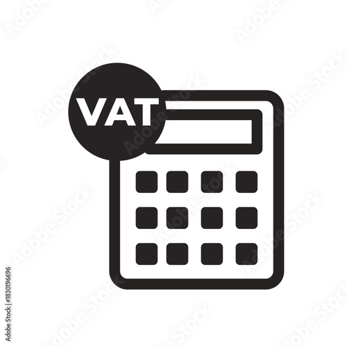 VAT Calculator Line Icon of Value-Added Tax (VAT) Icon Set