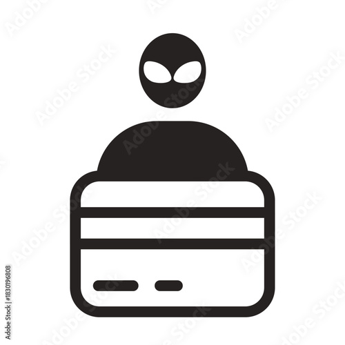 Card Fraud Line Icon of Financial Crime Icon Set