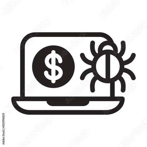 Cyber Financial Crime Line Icon of Financial Crime Icon Set