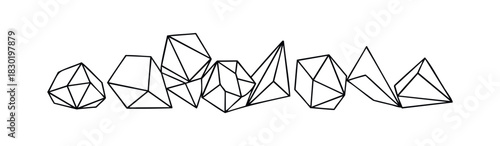 Abstract geometric shapes with sharp edges and linear constructions create a modern abstract composition suitable for graphic elements and branding applications.