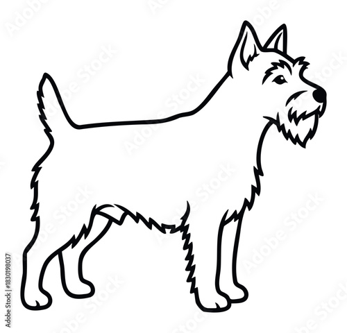 Line drawing of a West Highland White Terrier dog profile, perfect for pet branding, animal graphics, and canine themed designs, available for download.