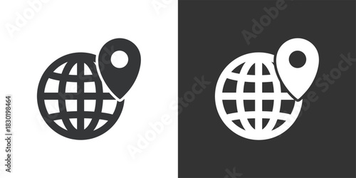 Location on the World Map icon. Solid glyph series icon