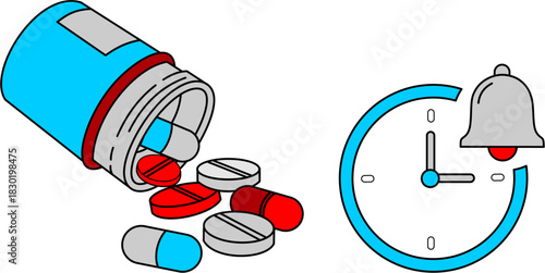 illustration of a red and white pills