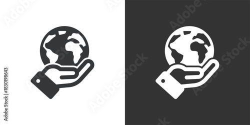 Global Ecology icon. Solid glyph series icon