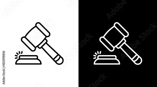 Legal Gavel With Icon Set Design