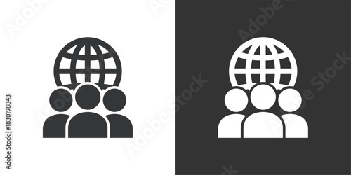 Global Community icon. Solid glyph series icon