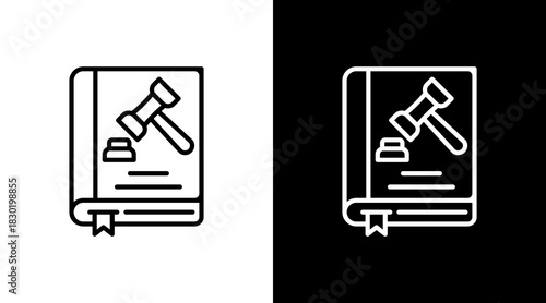 Law Book With Icon Set Design