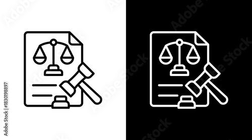 Legal Documents With Icon Set Design