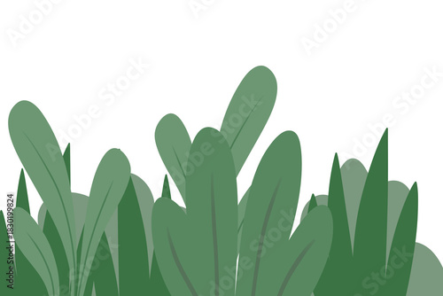 Flat Vector Illustration of Green Plants