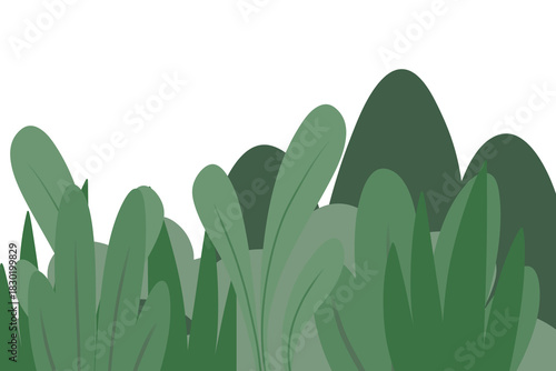 Flat Vector Illustration of Green Plants
