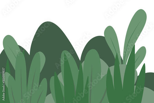 Flat Vector Illustration of Green Plants