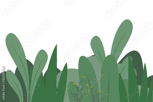Flat Vector Illustration of Green Plants