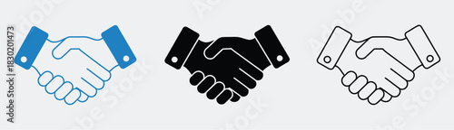handshake icon set, business agreement vector, deal symbol, collaboration, corporate graphics, teamwork, professional illustration for business projects