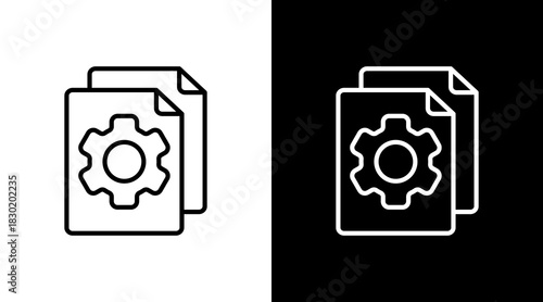 File Setting With Icon Set Design