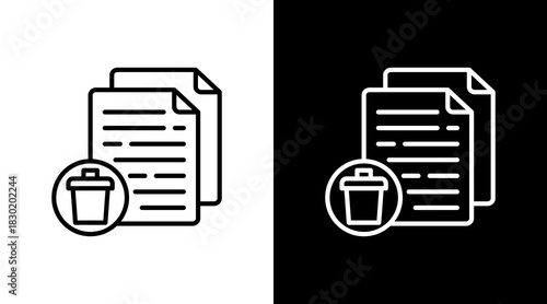 Delete File With Icon Set Design