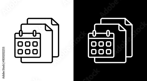 Calendar File With Icon Set Design