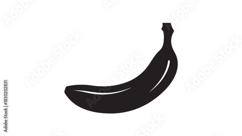 Black banana icon simple silhouette for food and health concepts isolated on white background