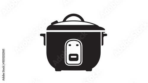 Rice cooker icon simple black and white vector illustration for cooking apps and kitchen websites is
