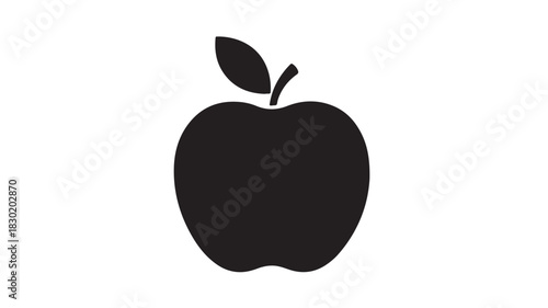 Black apple icon simple silhouette vector illustration for food and health concepts isolated on whit