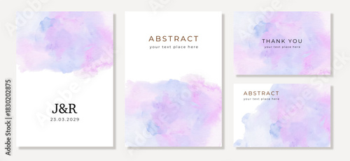 Multipurpose card purple pink abstract watercolor background