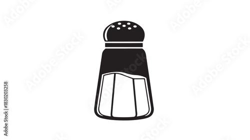 Salt shaker icon simple black and white vector illustration isolated on a white background