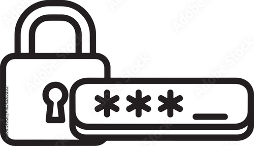 Secure online account with strong password and padlock icon protection