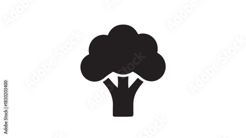 Broccoli icon simple flat vector glyph isolated on white background for menu design and healthy eating concepts