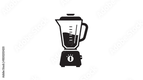 Black blender icon simple flat vector illustration for kitchen appliances isolated on white background