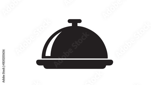Restaurant cloche icon simple flat vector design isolated on white background for menu and app design