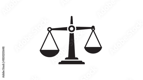 Scales of justice icon simple flat vector illustration isolated on white background for legal and financial concepts