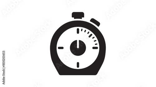 Stopwatch icon in simple flat style vector illustration for app design isolated on white background