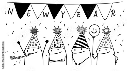 new year funny meme characters