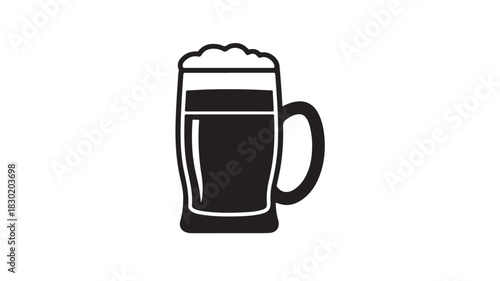 Beer mug icon simple flat vector design isolated on white background for pub or restaurant menu