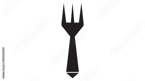 Fork icon with tie a creative concept for restaurant business vector illustration isolated on white background