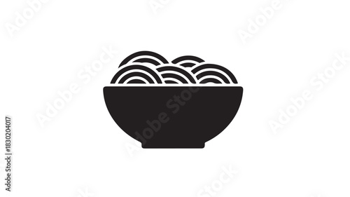 Bowl of spaghetti icon simple flat vector glyph isolated on white background for menu design