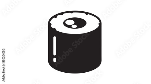 Sushi roll vector icon simple black and white illustration isolated on a white background for menu design