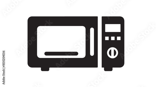 Microwave oven icon simple flat vector illustration for kitchen appliances isolated on white background