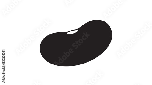 Simple black bean vector icon minimalist flat design isolated on white background