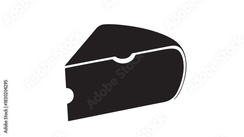 Minimalist cheese slice icon simple flat vector design element isolated on white background