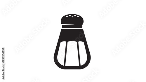 Salt shaker icon simple black glyph vector illustration isolated on white background for menu design and cooking concepts